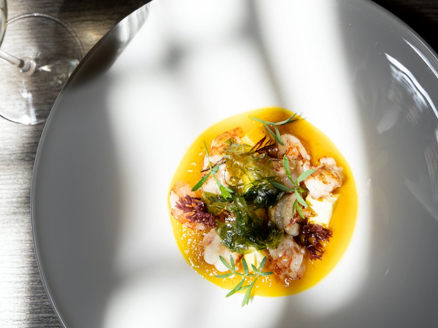 Elegantly plated fine-dining entrée with polished cutlery