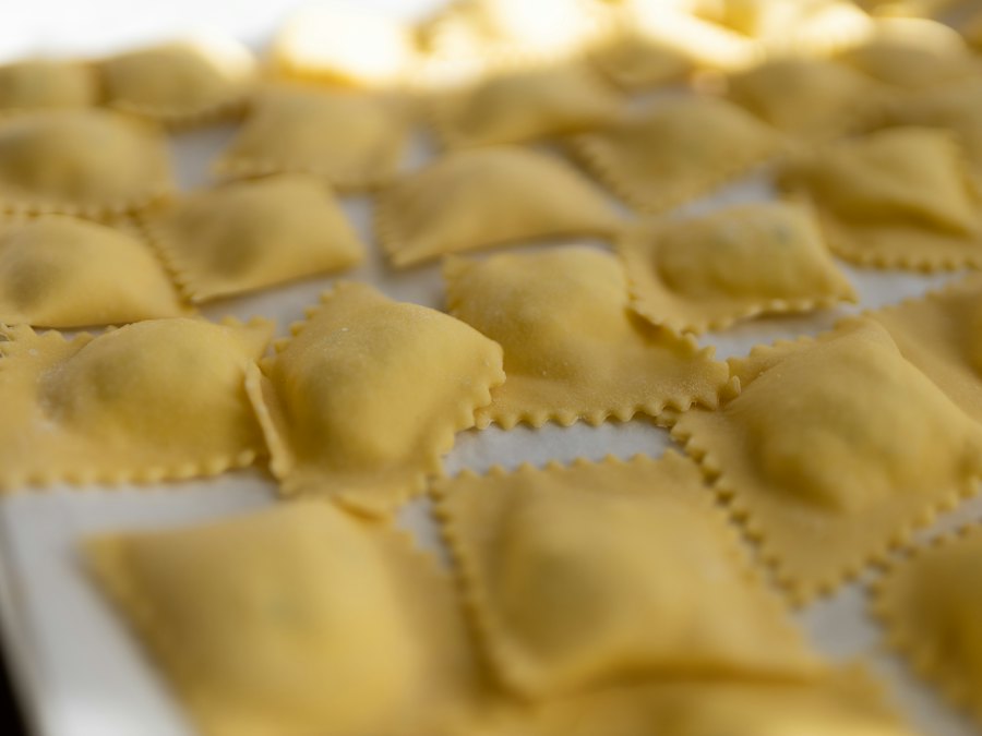 Close-up of handmade ravioli